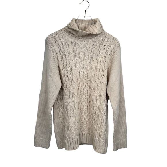 croft & barrow Sweaters - Croft & Barrow Women's Beige Cable Knit Turtleneck Sweater Size S Capsule Classy